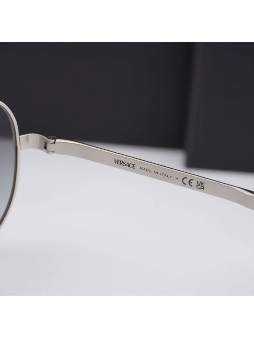 Versace VE2293 100011 Shield Sunglasses – Silver / Grey